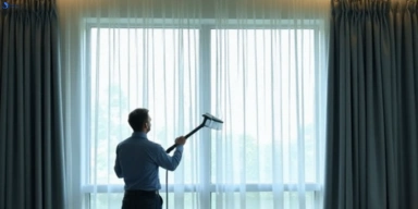 Commercial curtain steam cleaning service launching-place-vic hotels offices